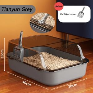 고양이 쓰레기 상자 두꺼운 키티 샌드 박스 반 동봉 된 하이 사이드 스플래시 방지 애완 동물 Bedpans 쓰레기 특종 청소 고양이 용품