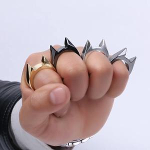 고양이 귀 미니 스테인리스 스틸 방어 반지, 자기 방어, 휴대용 개인 보호 도구, 남녀공용 금속 반지, 신제품