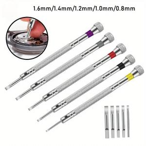 시계 수리를위한 5 개/대 0.8-1.6mm 강철 스크루 드라이버 미니 링크 핀으로 휴대용 시계 도구 밴드 제거 시계 제조 도구