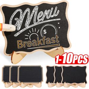 10/5/1Pack 미니 칠판 재사용 가능한 칠판 결혼식을위한 나무 칠판 생일 파티 메시지 보드 표지판 장식