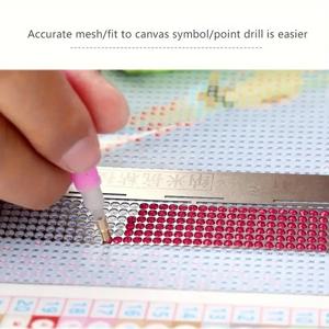1pc DIY 다이아몬드 페인팅 크로스 스티치 도구 눈금자 그리기 라운드 다이아몬드 자수 액세서리 스테인레스 스틸 자수 눈금자
