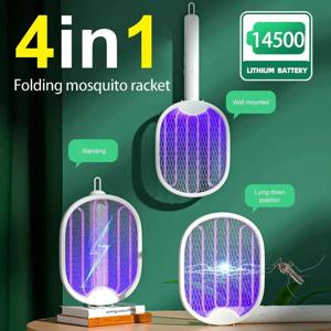 접이식 전기 모기 킬러 플라이 스와터 트랩 USB 충전식 모기 라켓 곤충 킬러 UV 라이트 버그 재퍼 3000V