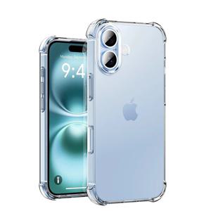 iPhone 16 Pro Max 용 충격 방지 실리콘 소프트 케이스 Apple 16 Plus ProMax 16 + 16Pro 슬림 쉘용 초박형 투명 뒷면 커버