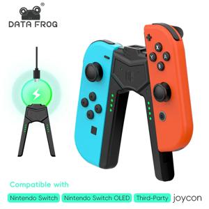 Joycon 핸들 용 데이터 개구리 스위치 충전 그립 Nintendo Switch/Switch Lite/Switch OLED 액세서리 용 충전 브래킷