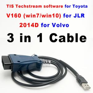 Atmel 3in1 JLR V164 Pro J2534 볼보 2014d 도요타 TIS OBD2 진단 케이블 도구 PK 미니 VCI 적합 Vdash P3tools