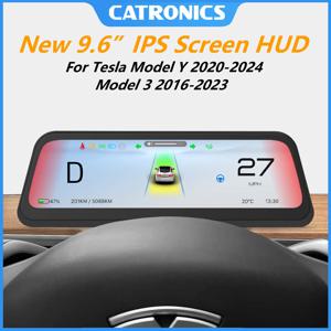 카트로닉스 NEW 2025 9.6인치 헤드업 디스플레이 (테슬라 HUD, 모델 3 2016-2023, Y 2020-2024 호환) 간편 설치 카플레이 안드로이드 오토 지원
