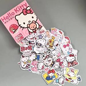 60 개/상자 Kawaii Anime Sanrio 스티커 헬로 키티 Kuromi Cinnamoroll Pochacco 스티커 DIY 편지지 귀여운 만화 스티커 선물