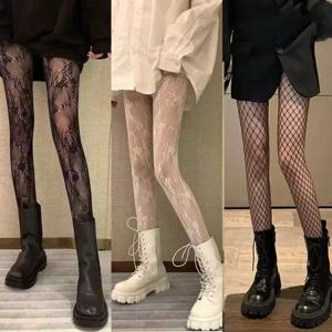 속이 빈 레이스 메쉬 스타킹 바닥 팬티 스타킹 클래식 로리타 핫 스타킹 일본 로리타 레트로 꽃 등나무 화이트 스타킹