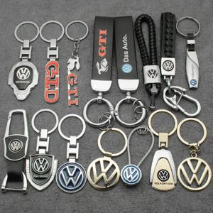 폭스 바겐 골프 Tiguan Jetta Transporter Passat 폴로 Touran 캐디 GTI 배지 엠블럼 3DMetal 가죽 자동차 키 체인 장식 액세서리