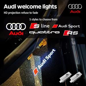 2Pcs LED 자동차 문 환영 빛 자동차 로고 프로젝터 조명 ​​아우디 Sline RS A3 A4 A5 A6 A7 A8 S3 S4 Q2 Q3 Q5 Q7 S6 RS3 RS5 RS6