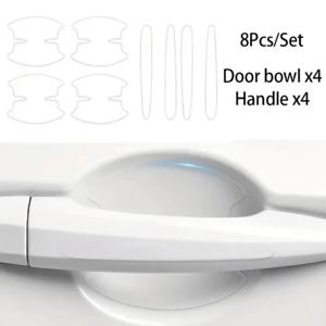 8개 투명 TPU 자동차 도어 손잡이 보호 필름, 스크래치 방지 스티커, 자동차 도장 보호 액세서리 데칼
