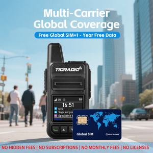 TIDRADIO TD-M15 글로벌 POC 라디오, 1년 Sim 카드 워키토키 장거리 4G 네트워크 하이킹 및 캠핑용 5000마일