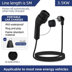 휴대용 3.5KW 16A 전기차 충전기 3M 5M 10M 15M 20M 케이블 타입2 IEC62196 EVSE EU 플러그 월박스 어댑터 전기차용