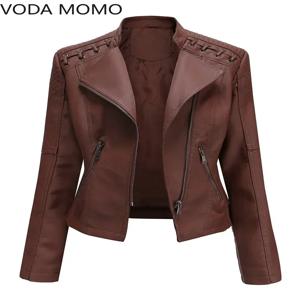 12가지 색상 S-4XL 신상 가을 봄 여성 숏 인조 PU 재킷 슬림 패션 펑크 아우터 오토바이 가죽 재킷 캐주얼 코트