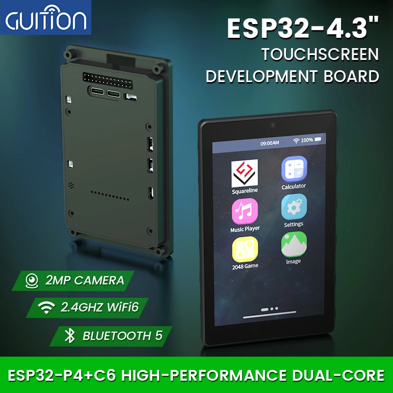 4.3인치 480 * 800 IPS 정전식 터치 ESP32P4 개발 보드 ESP32-C6 개발 보드 (쉘 및 카메라 포함)