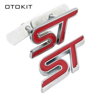 금속 레드 블루 ST 프론트 그릴 스티커 자동차 헤드 그릴 엠블럼 배지 크롬 스티커 for FORD FIESTA FOCUS MONDEO 자동차 자동차 스타일링