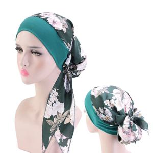 2020 패션 인쇄 꽃 여성 내부 hijabs 모자 이슬람 머리 스카프 터번 보닛 hijab 모자 아래 숙녀 랩을 착용 할 준비가