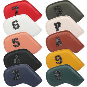 10 개/대 골프 아이언 헤드 커버 3-9,P,S,A, 클럽 헤드 커버 자수 번호 케이스 스포츠 골프 훈련 장비 액세서리