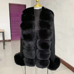 여성 자른 스웨터 카디건 봄 가을 뜨거운 판매 가짜 모피 니트 스웨터 카디건 가짜 여우 모피 모피 칼라 숙녀 코트