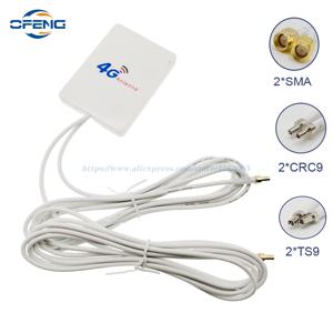 4G 안테나 LTE 라우터 외부 안테나 3G TS9 CRC9 SMA 커넥터 화웨이 ZTE 3G 4G LTE 라우터 모뎀 용 2M 케이블이있는 4G LTE DIY
