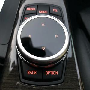 자동차 스타일링 멀티미디어 버튼 커버 iDrive 스티커 BMW F20 F25 F30 F10 F07 E60 E90 E92 E70 E71 F01 F02 E84 F48 X1 X3 X5 X6