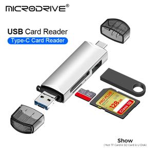 OTG 유형 C 6 in 1 마이크로 TF 카드 리더 유형 c-usb otg 어댑터 USB 3.0 TF 카드 USB 플래시 드라이브 다기능 카드 리더