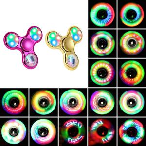 크리 에이 티브 빛나는 LED 라이트 Fidget Spinner 핸드 탑 스피너 어두운 빛에 빛나는 EDC Figet Spiner 손가락 스트레스 릴리프 완구