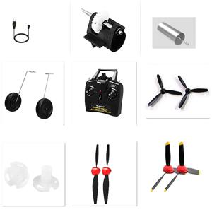 RC 비행기 액세서리 USB 충전기 프로펠러 랜딩 기어 원격 제어 항공기 예비 부품 P51D BF109 P40 Spitfire F4U에 적합