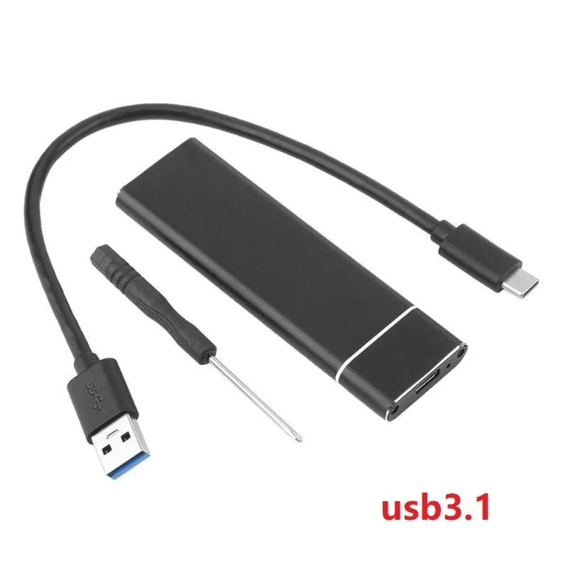 알루미늄 합금 M.2 HDD 인클로저 케이스 하드 드라이브 박스 B-KEY 외장형 하드 드라이브 박스 USB C 인터페이스 지원 SATA 및 NVME 프로토콜