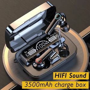 M19 블루투스 무선 헤드셋, 5.3 블루투스 이어폰, IPX5 방수 헤드셋, 마이크 포함, HiFi 스테레오 음악 이어버드, 모든 휴대폰용