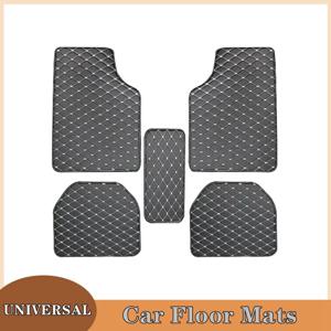 새로운 5Pcs 세트 자동차 바닥 매트 PU 가죽 방수 방진 자동 발 패드 세트 보호 패드 패션 자동차 인테리어 액세서리