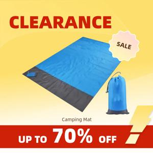 Clearance_2x2.1m 방수 포켓 비치 담요 접이식 캠핑 매트 매트리스 휴대용 경량 매트 야외 피크닉 매트 모래 B