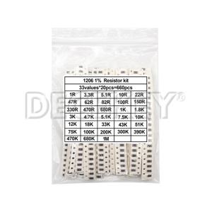 1500pcs 0603 0805 1206 SMD 저항기 키트 0ohm-10M Ohm 1% 60valuesX 25pcs=1500pcs 고정밀 필름 칩 저항 키트