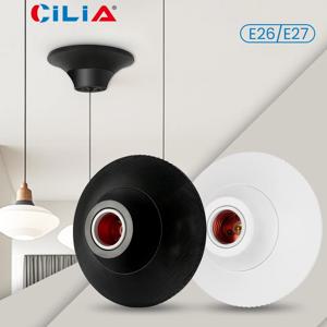 CILIA 램프 전구 펜던트 거치대, 220V, 240V 전압, 질감 라운드 고정 베이스 브래킷, E26, E27, 1 개, 2 개