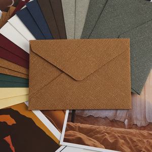 10pcs/짠 리넨 컬러 봉투, 삼각형 특수 종이 복고풍 스타일 봉투