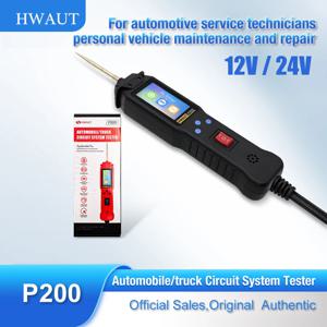 HWAUT P200 P100 24V 12V 자동차 프로브 펜 자동차 테스터 DC 전압 저항 측정기 회로 배터리 스캐너 자동차 진단 도구