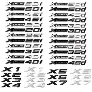 3D Xdrive 20d 30d 35d 40d 50d 20i 25i 30i 자동차 펜더 엠블럼 트렁크 배지 스티커 BMW X1 X3 X4 X5 X6 X7 로고 액세서리