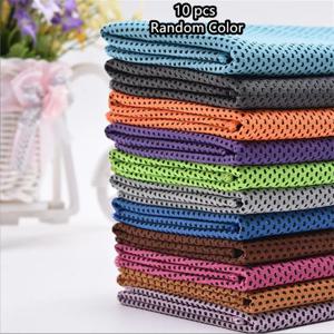 1-10pcs 냉각 수건 인스턴트 릴리프 마이크로 화이버 쿨 타월 냉각 목 랩 얼음 차가운 넝마 스포츠 피트니스 캠핑 하이킹