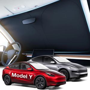Tesla Model Y 2025 Juniper Model 3 Highland Sun Blockage 접이식 단열 차양 보관 가방 용 앞 유리 차양