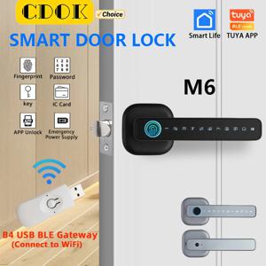 CDOK 2025 새로운 M6 Tuya Bluetooth 스마트 잠금 장치, 도어 잠금 장치, 지문 잠금 장치, 비밀번호 잠금 장치, 여러 잠금 해제 방법