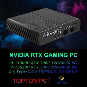 Topton V7 게임용 미니 PC Intel i7 13700H i9 11900H NVIDIA RTX 4060 8G/3060 12G 2xDDR5 미니 게이머 데스크탑 컴퓨터 Windows 11