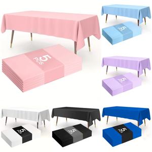 1/5 Pcs 멀티 솔리드 컬러 일회용 플라스틱 식탁보 137×183cm 직사각형 테이블 커버 생일 웨딩 이벤트 파티 장식