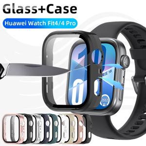 Huawei Watch Fit 4/4 Pro용 유리 + 케이스 Huawei Fit4 액세서리용 강화 유리 화면 보호기 및 하드 PC 보호 범퍼
