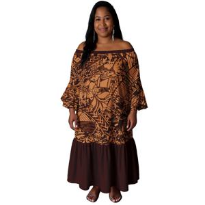 태평양 섬 예술 하와이안 디자인 피쉬테일 드레스 롱 드레스 폴리네시안 우아한 파티 머메이드 드레스 여성용