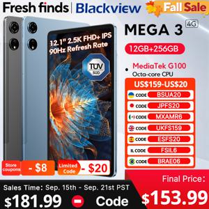 【세계 최초 공개】Blackview MEGA 3 태블릿 12.1인치 2.5K 90Hz 디스플레이 12GB 256GB 8800mAh 50MP 카메라 33W 고속 충전 안드로이드 15 패드