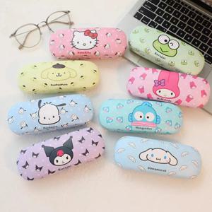Sanrio 헬로 키티 Kuromi 안경 케이스 만화 Cinnamoroll 멜로디 Pompompurin 학생 Kawaii 휴대용 안경 케이스 소녀 선물
