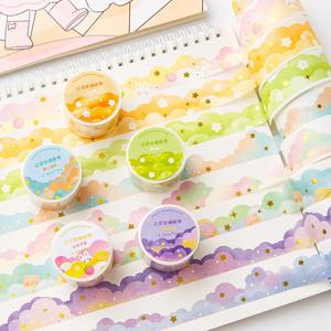 카와이 그라디언트 구름 Washi 테이프 DIY 스크랩북 저널 플래너 일기 스티커 귀여운 마스킹 테이프 한국어 편지지 사무실