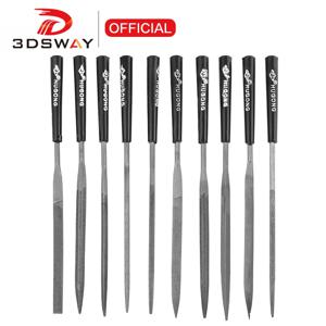 3DSWAY 다이아몬드 바늘 파일 세트, 편리한 도구, 세라믹 공예, DIY 유리 보석, 돌 취미 공예, 3D 인쇄 모델, 10 개, 3*140mm