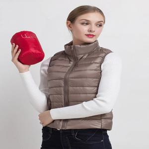 여성 조끼 2023 새로운 가을 겨울 울트라 라이트 오리 조끼 여성 슬림 민소매 자켓 Windproof Warm Puffer Waistcoat
