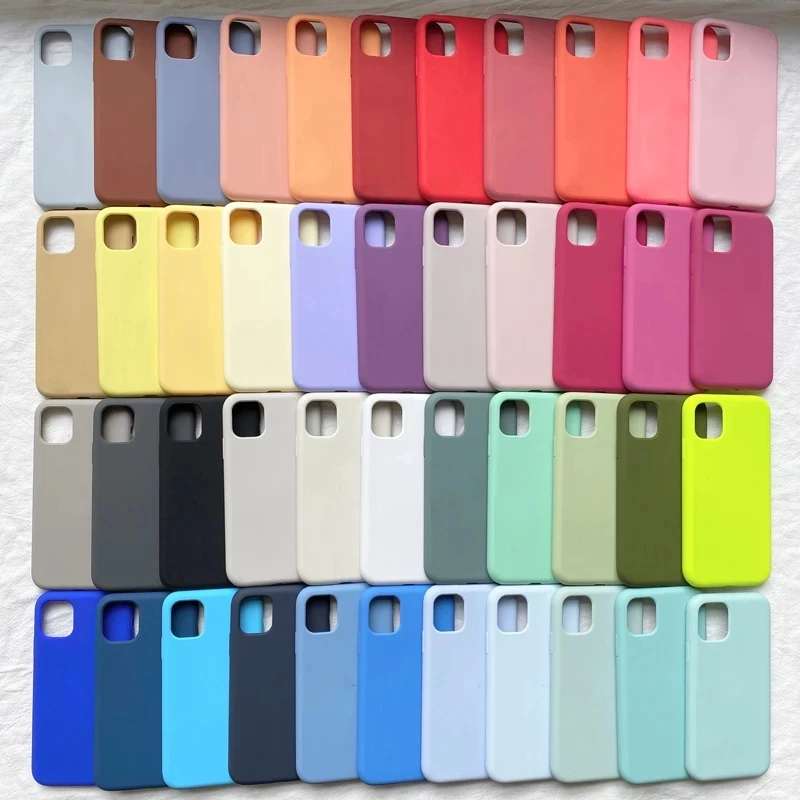 iPhone 11 12 13 14 15 Pro Max 스킨 Apple iPhone 13 14 11 Pro 풀 커버 케이스 용 기존 공식 로고 실리콘 전화 케이스